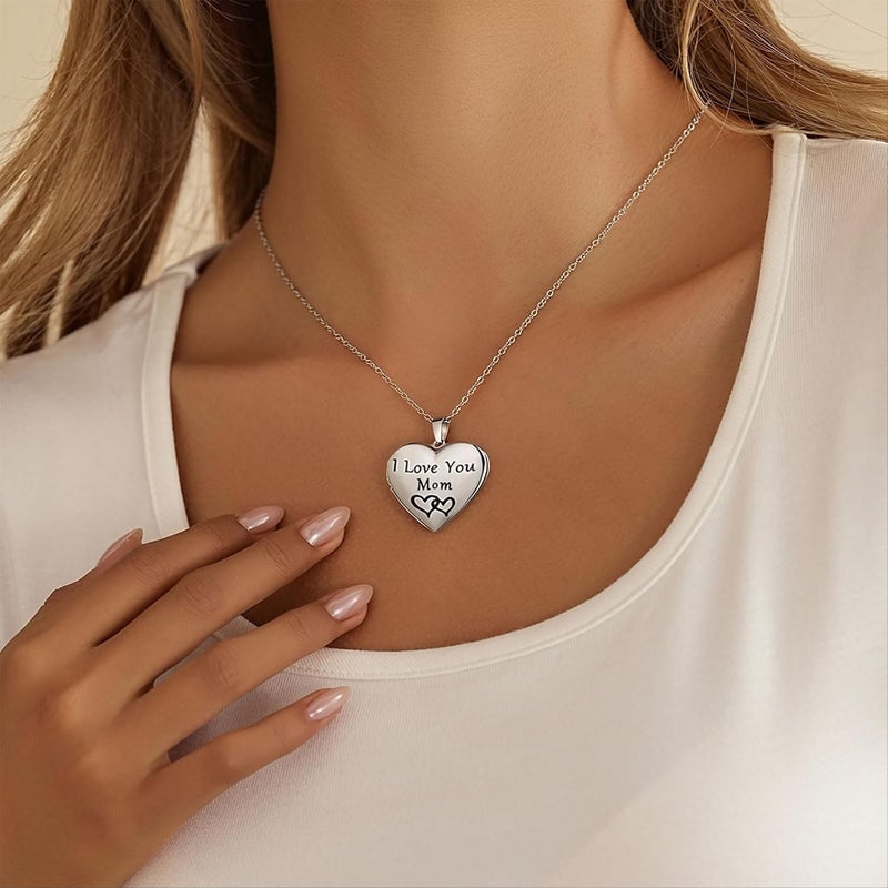 PHOCKSIN Locket Necklace for Women Black/Gold/Silver Locket Necklace Oval/Round/Heart Photo Necklace New Years Gifts for Girls - Image 3